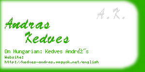 andras kedves business card